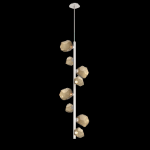 Hammerton CHB0039-T8-BS-B-001-L1 - Gem 8pc Twisted Vine-Beige Silver-Bronze Blown Glass-Threaded Rod Suspension-LED 2700K