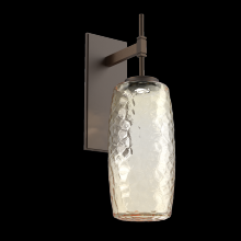 Hammerton IDB0091-01-FB-A-L1 - Vessel Tempo Sconce (Large)-Flat Bronze-Amber Blown Glass-LED 2700K