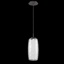 Hammerton LAB0091-01-GP-C-C01-L3 - Vessel Pendant (Large)-Graphite-Clear Blown Glass-Cloth Braided Cord-LED 3000K