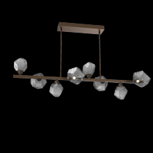 Hammerton PLB0039-T8-FB-S-001-L3 - Gem 8pc Twisted Branch-Flat Bronze-Smoke Blown Glass-Threaded Rod Suspension-LED 3000K