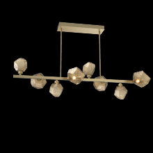 Hammerton PLB0039-T8-GB-B-001-L3 - Gem 8pc Twisted Branch-Gilded Brass-Bronze Blown Glass-Threaded Rod Suspension-LED 3000K