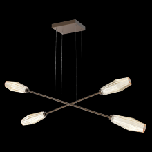 Hammerton PLB0049-M2-FB-A-CA1-L1 - Aalto Double Moda-Flat Bronze-Amber Blown Glass-Stainless Cable-LED 2700K