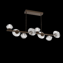 Hammerton PLB0089-T8-FB-C-001-L3 - Mesa 8pc Twisted Branch-Flat Bronze-Clear Blown Glass-Threaded Rod Suspension-LED 3000K