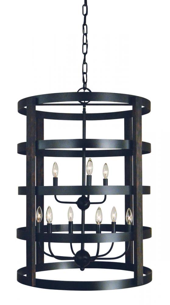 9-Light Matte Black Homestead Chandelier