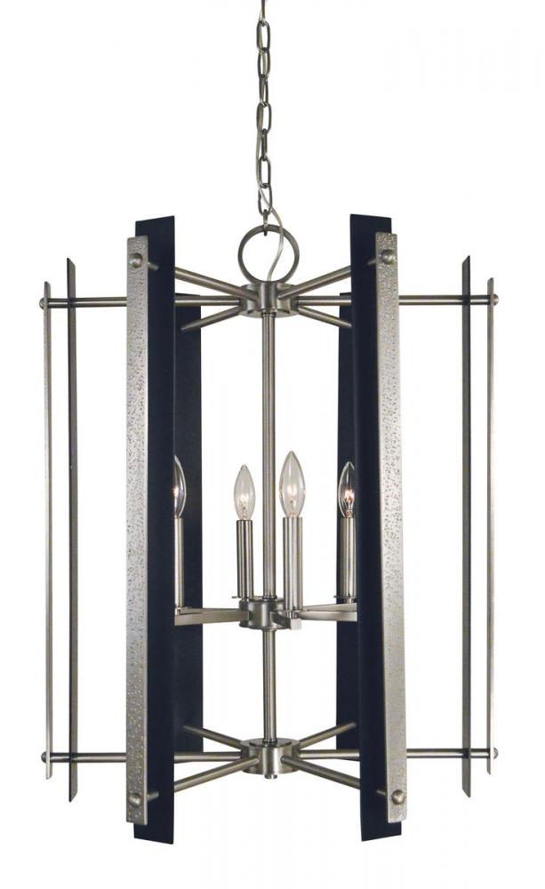 6-Light Brushed Nickel/Matte Black Bucolic Chandelier