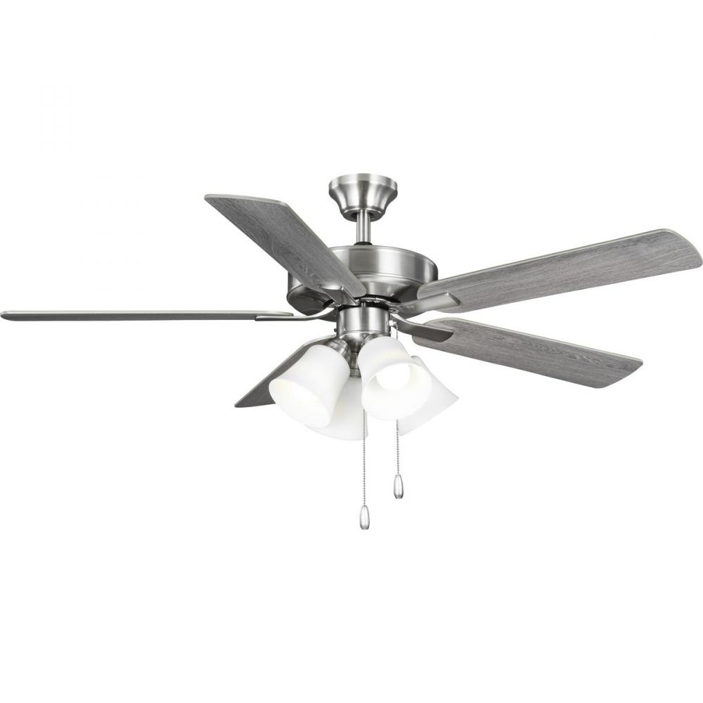 AirPro 52 in. Brushed Nickel 5-Blade AC Motor Transitional Ceiling Fan with Light