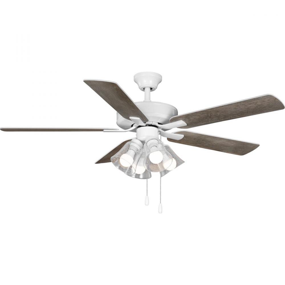 AirPro 52 in. White 5-Blade AC Motor Transitional Ceiling Fan with Light