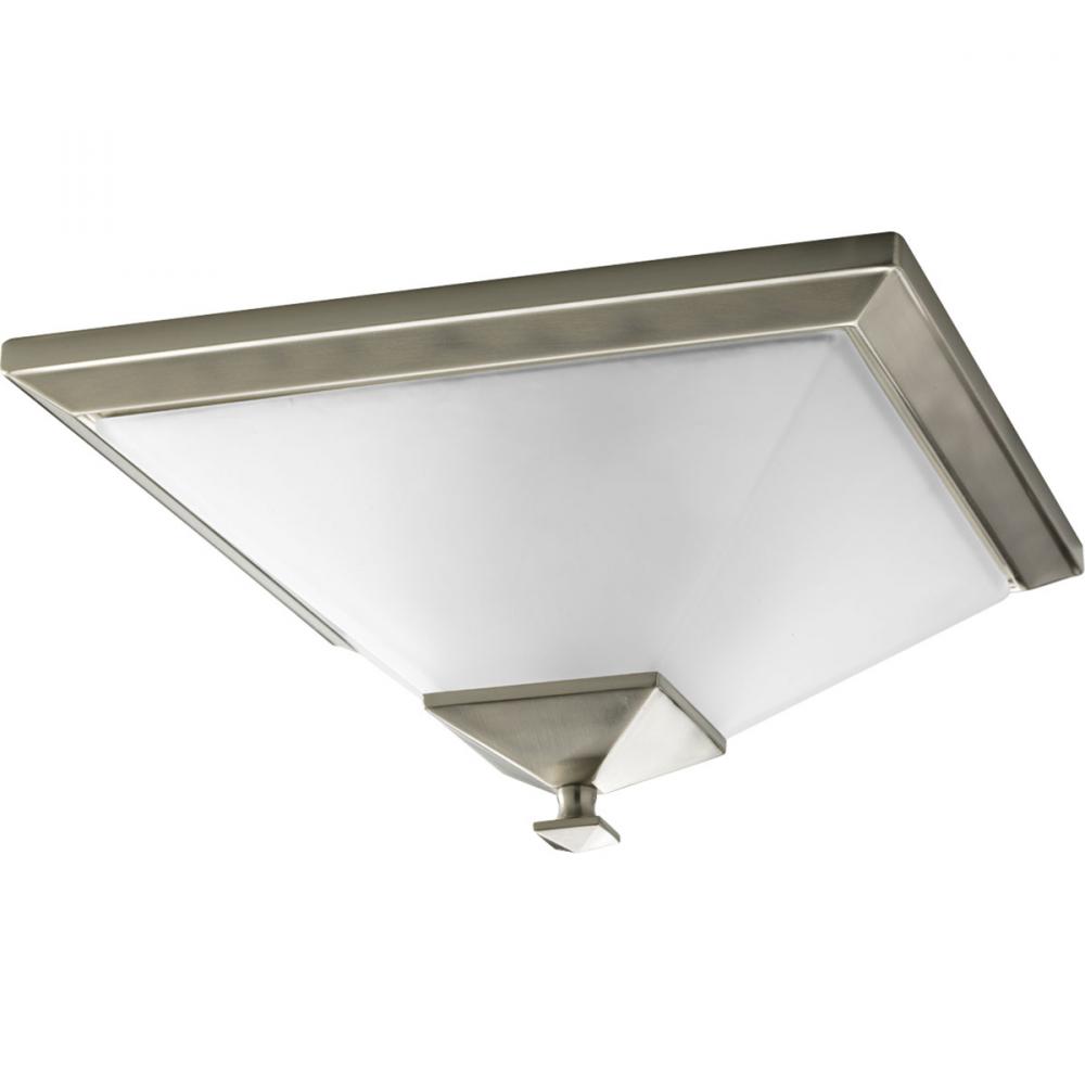 Clifton Heights Collection Brushed Nickel Two-Light 15" Flush Mount