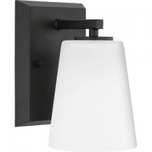 Progress P300461-31M - Vertex Collection One-Light Matte Black Etched White Glass Contemporary Bath Light