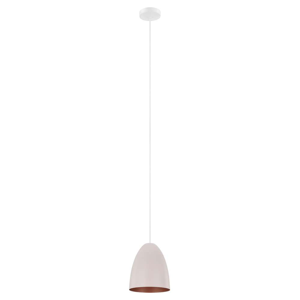 1 LT Mini Pendant w/ White Finish & Apricot & Copper Shade