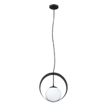 Eglo 98192A - Camargo - Pendant Round Black, Round Glass Shade