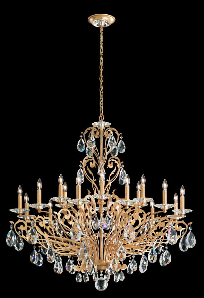 Filigrae 18 Light 120V Chandelier in Heirloom Bronze with Clear Heritage Handcut Crystal