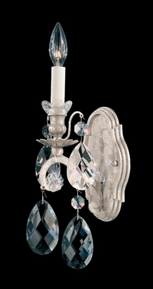 Renaissance 1 Light 120V Wall Sconce in Antique Silver with Heritage Handcut Crystal