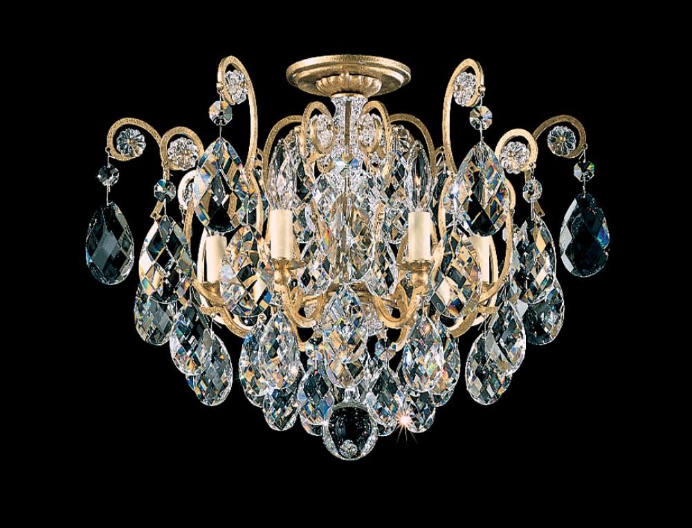 Renaissance 6 Light 120V Semi-Flush Mount in Heirloom Bronze with Heritage Handcut Crystal