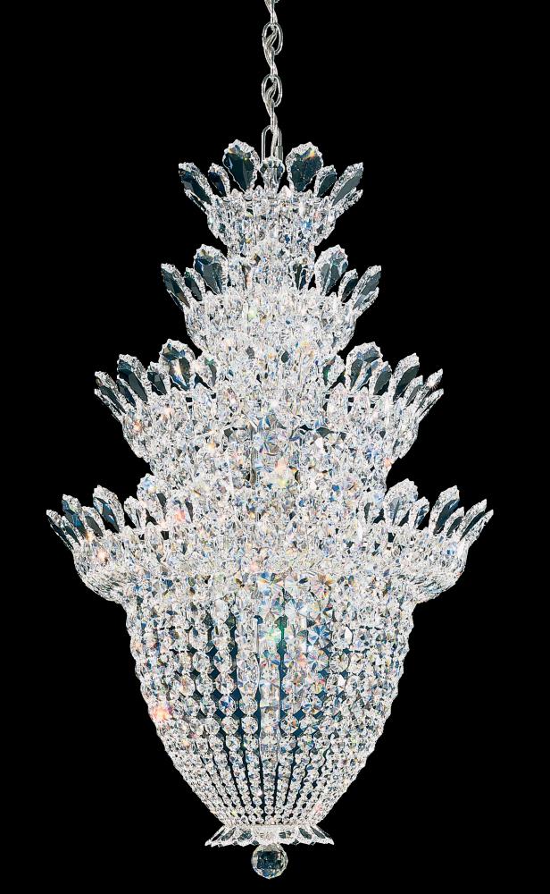 Trilliane 24 Light 120V Chandelier in Polished Stainless Steel with Clear Heritage Handcut Crystal