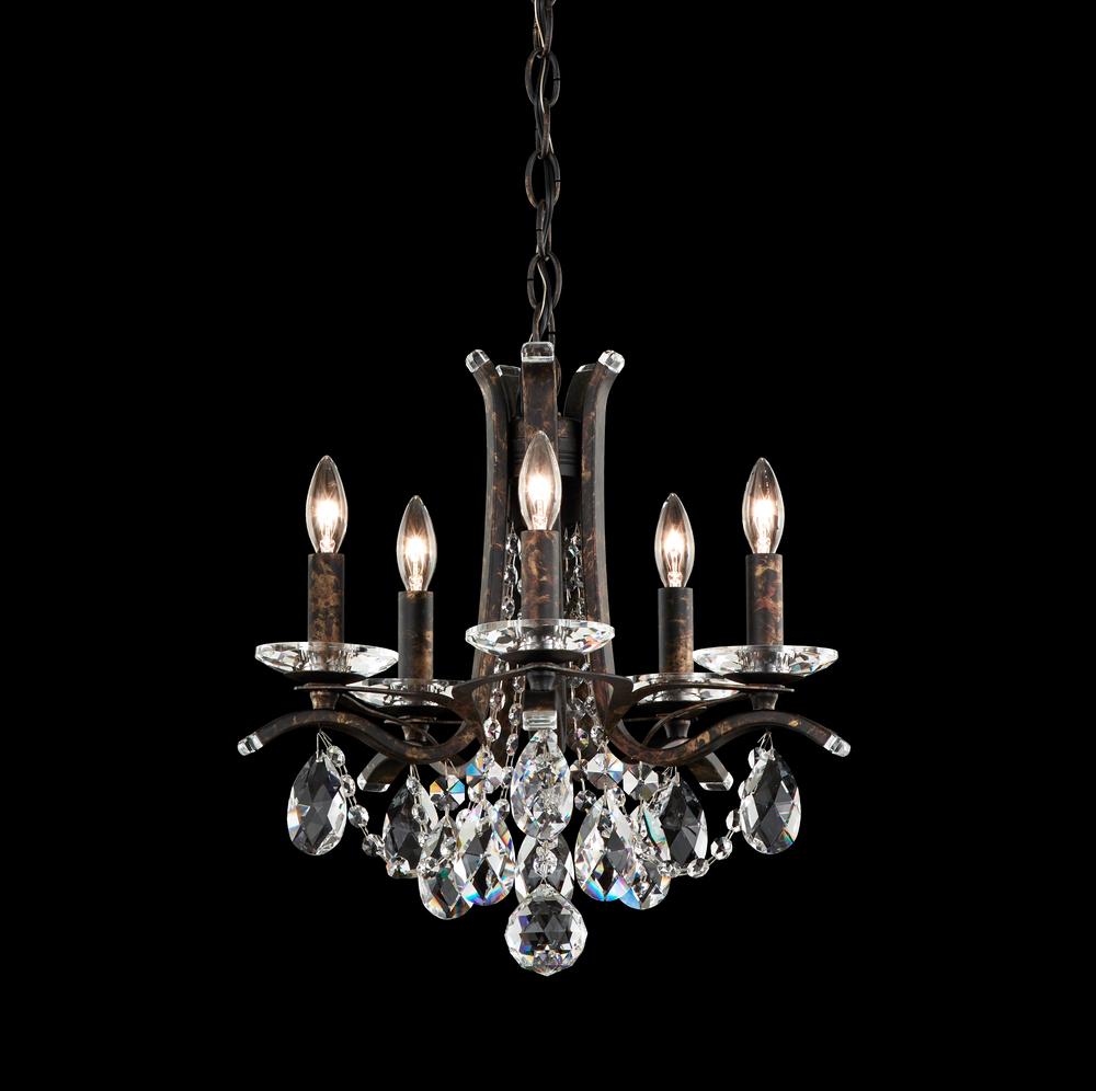 Vesca 5 Light 120V Chandelier in White with Clear Heritage Handcut Crystal