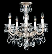 Schonbek 1870 5345-48S - La Scala 5 Light 120V Semi-Flush Mount or Chandelier in Antique Silver with Clear Crystals from Sw