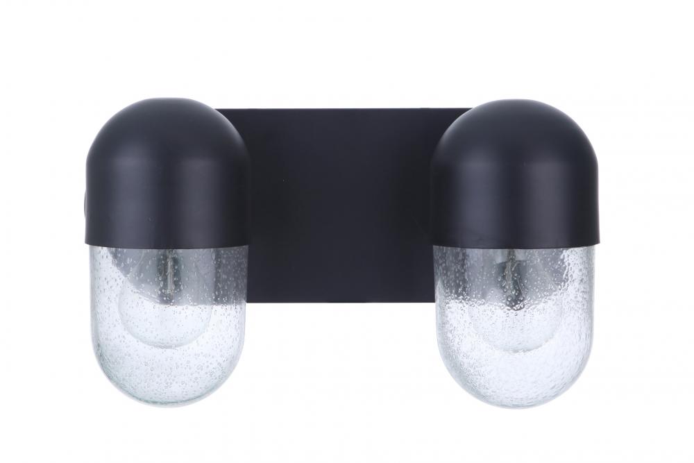 Pill 2 Light Vanity in Flat Black