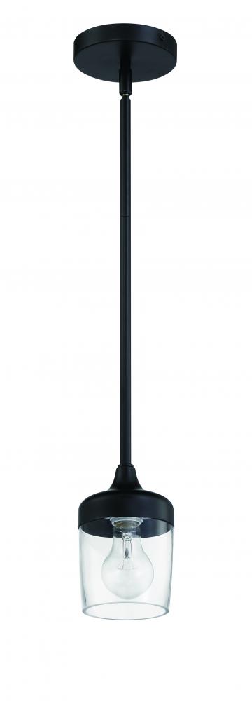 Wrenn 1 Light Mini Pendant in Flat Black