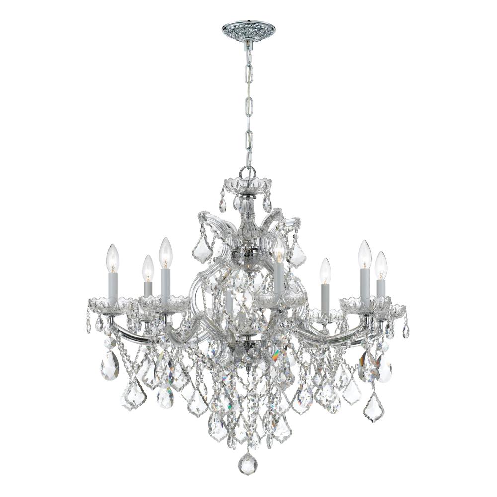 Maria Theresa 9 Light Hand Cut Crystal Polished Chrome Chandelier