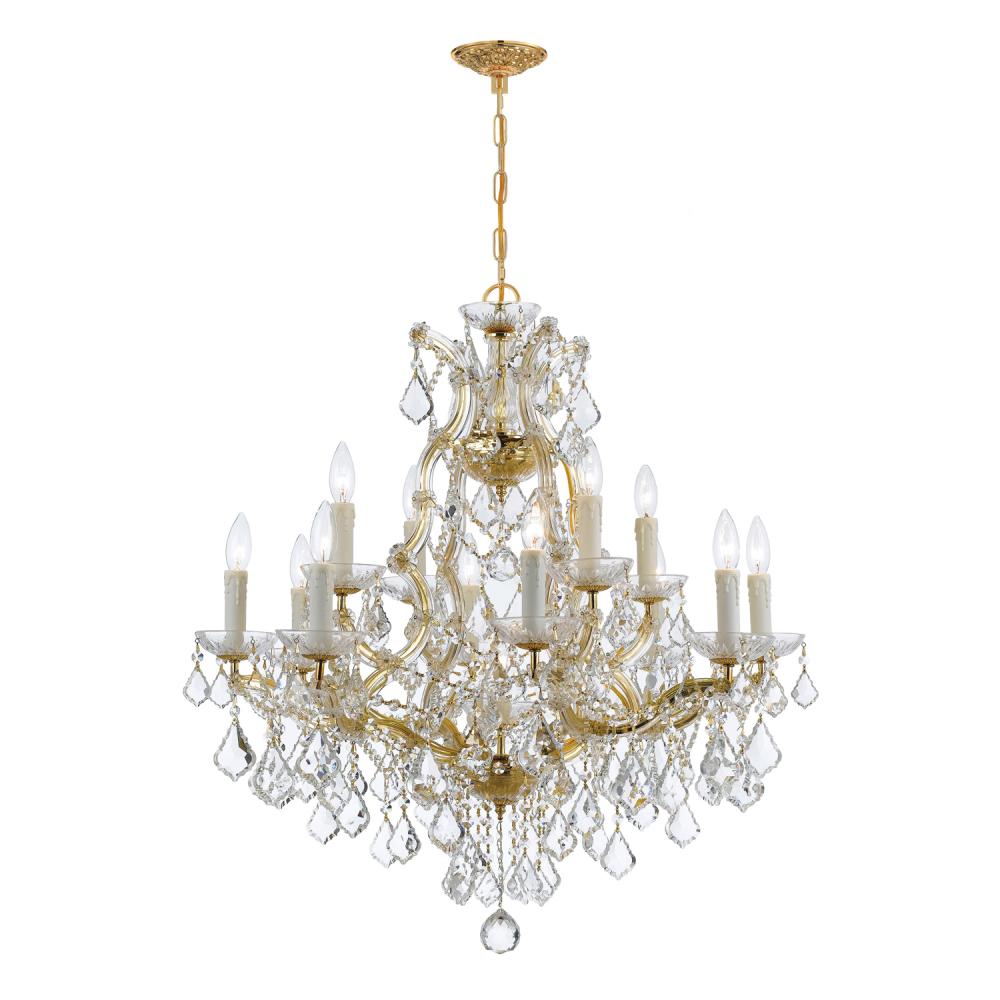 Maria Theresa 13 Light Swarovski Strass Crystal Gold Chandelier