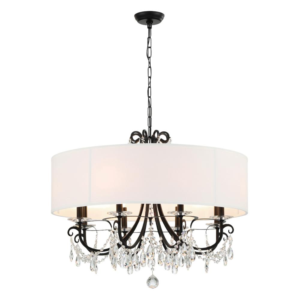 Othello 8 Light Matte Black Chandelier