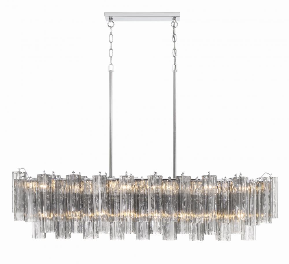 Addis 14 Light Polished Chrome Linear Chandelier