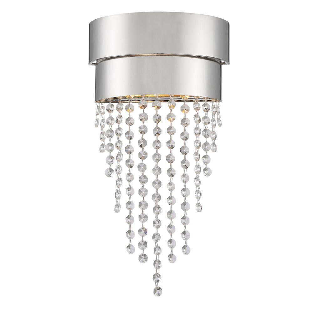 Clarksen 2 Light Polished Nickel Sconce