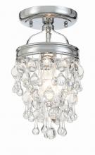 Crystorama 131-CH_CEILING - Calypso 1 Light Crystal Teardrop Polished Chrome Semi Flush Mount