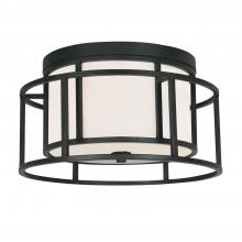 Crystorama 9590-MK - Brian Patrick Flynn Hulton 2 Light Matte Black Flush Mount