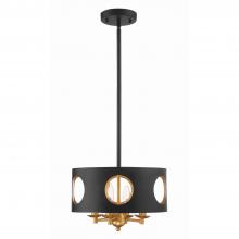 Crystorama ODE-700-BK-GA - Odelle 4 Light Black + Antique Gold Chandelier