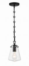 Crystorama VSS-7002-MK - Voss 1 Light Matte Black Mini Pendant