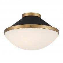 Crystorama XAN-8002-VG-MK - Xander 2 Light Vibrant Gold + Matte Black Flush Mount