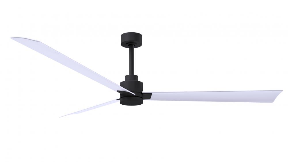 Alessandra 3-blade transitional  ceiling fan in matte black finish with matte white blades. Optimi