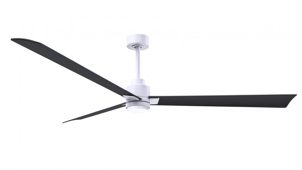 Alessandra 3-blade transitional ceiling fan in matte white finish with matte black blades. Optimiz