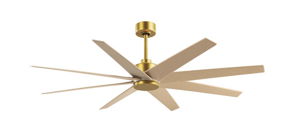 Ariella 8-blade ceiling fan in Brushed Brass and Light Maple Tone blades