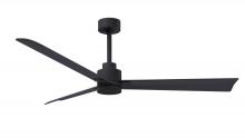 Matthews Fan Company AK-BK-BK-56 - Alessandra 3-blade transitional ceiling fan in matte black finish with matte black blades. Optimiz