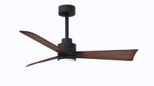 Matthews Fan Company AKLK-BK-WN-42 - Alessandra 3-blade transitional ceiling fan in matte black finish with walnut blades. Optimized fo