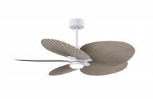 Matthews Fan Company AKTPLK-MWH-GA - Alessandra Tropical 5-blade ceiling fan in Matte White and Gray Ash Tone blades.