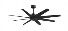 Matthews Fan Company AN-BK-BK-64 - Ariella 8-blade ceiling fan in Matte Black and Matte Black blades