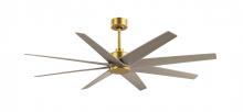 Matthews Fan Company AN-BRBR-GA-64 - Ariella 8-blade ceiling fan in Brushed Brass and Gray Ash Tone blades