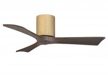 Matthews Fan Company IR3H-LM-WA-42 - Irene-3H three-blade flush mount paddle fan in Light Maple finish with 42” Walnut tone blades. 