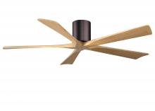 Matthews Fan Company IR5H-BB-LM-60 - Irene-5H three-blade flush mount paddle fan in Brushed Brass finish with 60” Light Maple tone bl