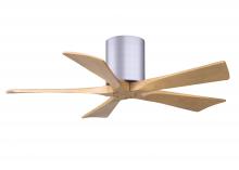 Matthews Fan Company IR5H-BN-LM-42 - Irene-5H three-blade flush mount paddle fan in Brushed Nickel finish with 42” Light Maple tone b