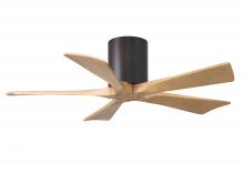 Matthews Fan Company IR5H-TB-LM-42 - Irene-5H three-blade flush mount paddle fan in Textured Bronze finish with 42” Light Maple tone