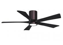 Matthews Fan Company IR5HLK-BB-BK-52 - IR5HLK five-blade flush mount paddle fan in Brushed Bronze finish with 52” solid matte black woo