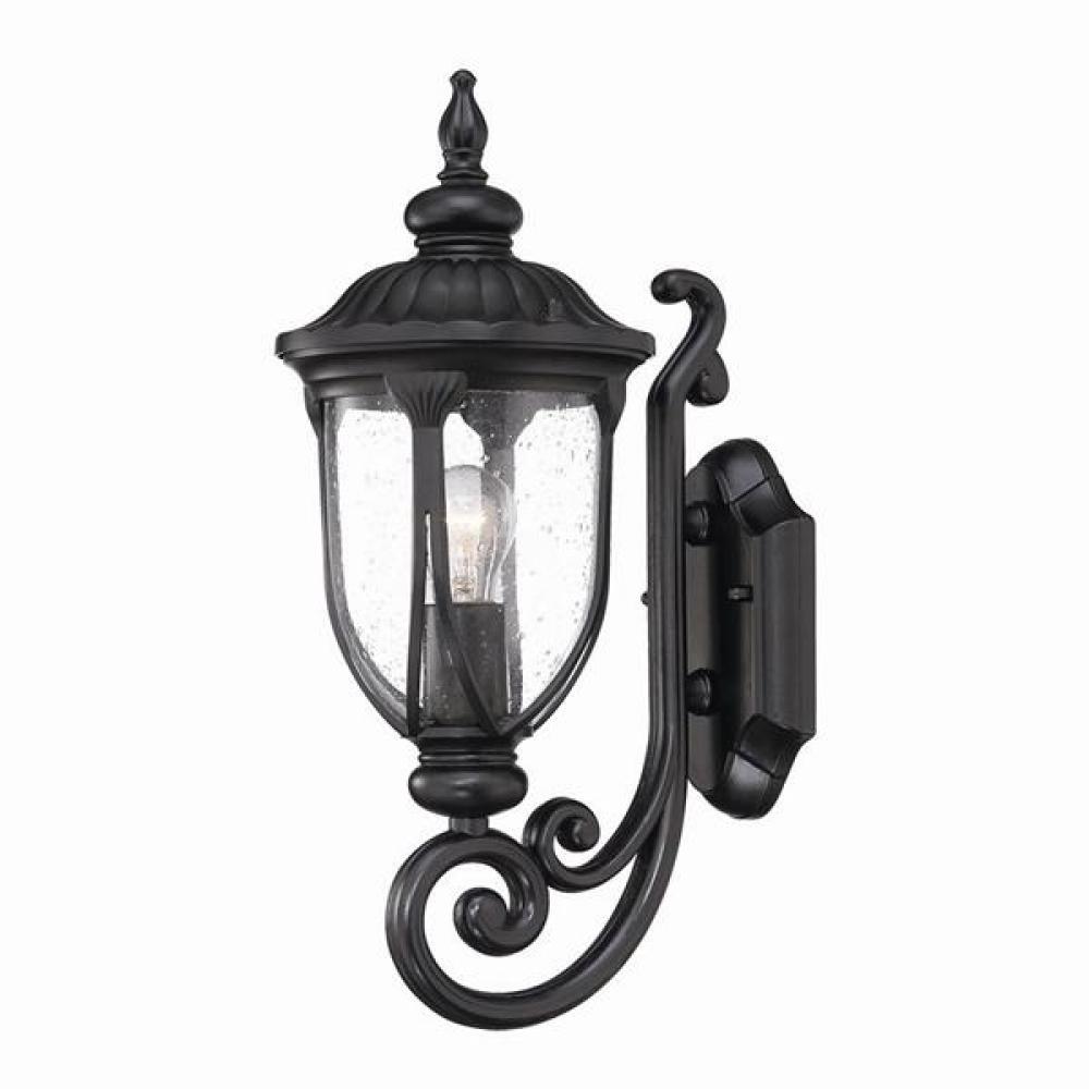 Laurens Collection Wall-Mount 1-Light Outdoor Matte Black Light Fixture