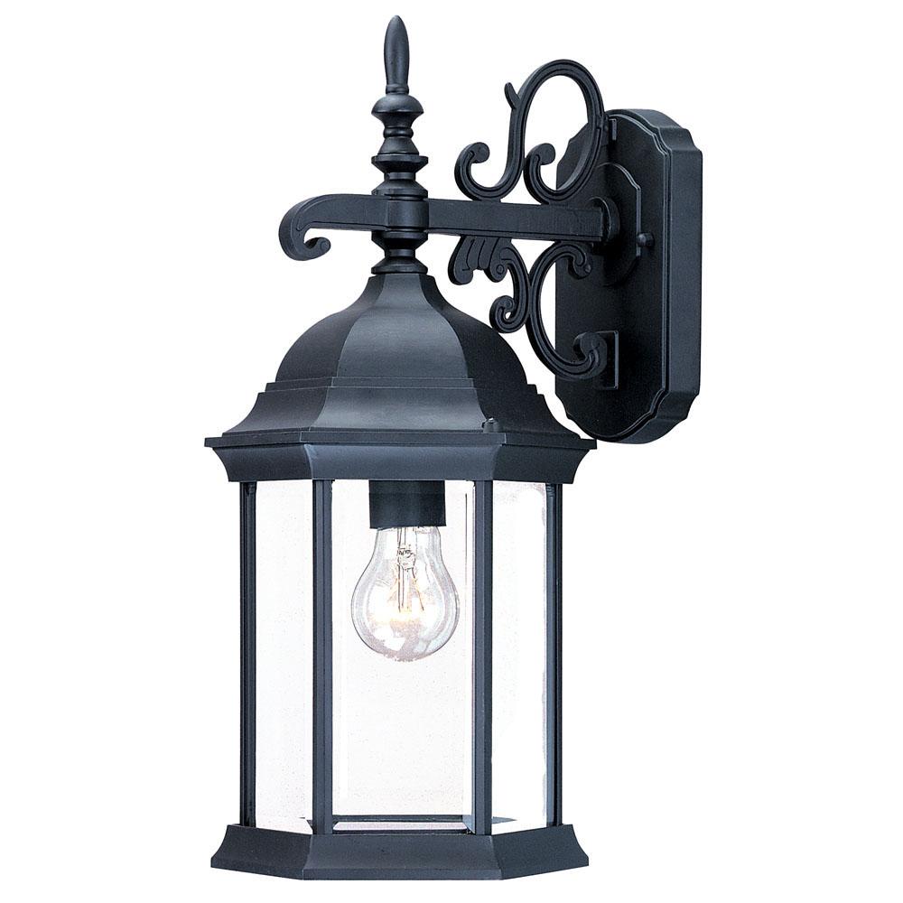 Madison Collection Wall-Mount 1-Light Outdoor Matte Black Light Fixture