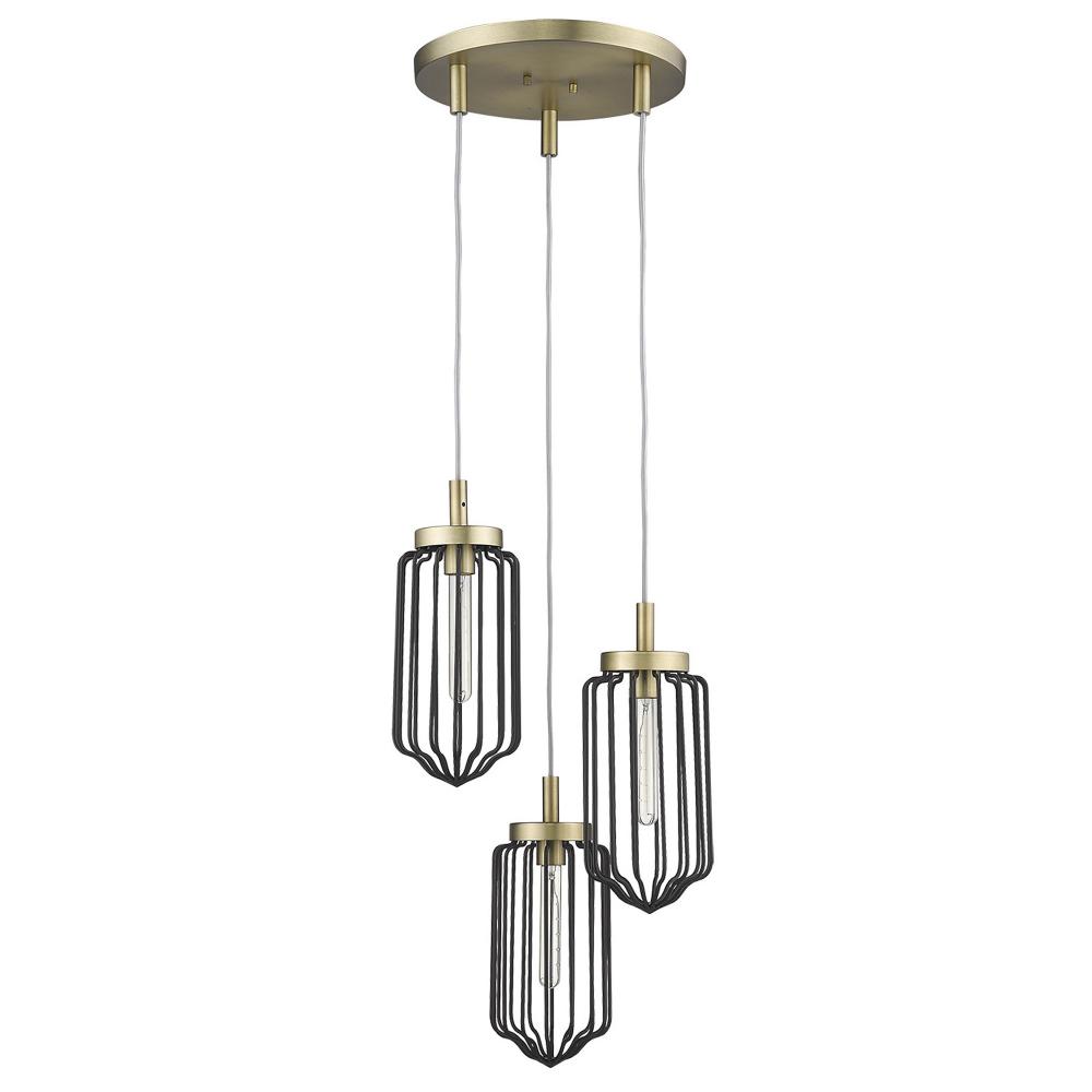 Reece 3-Light Aged Brass Chandelier