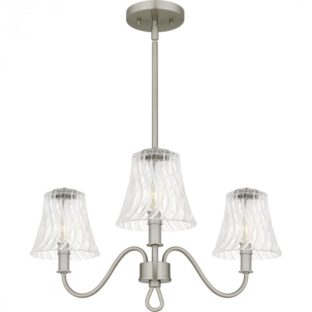 McKinney 3-Light Brushed Nickel Chandelier